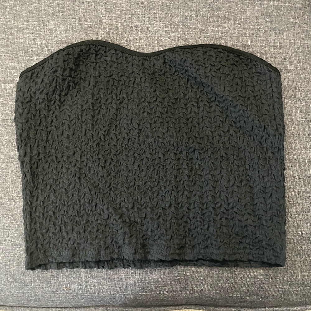 Revolve Lelia Black Smocked Stretchy Tube Top O/S #